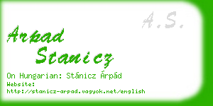 arpad stanicz business card